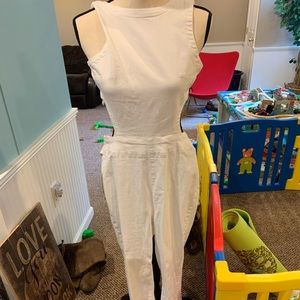 White denim jumpsuit